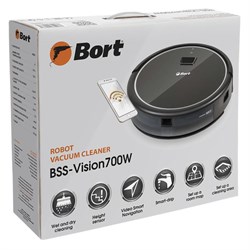 Робот-пылесос Bort BSS-Vision700W, 35 Вт, сухая/влажная уборка, 0.3/0.3 л, чёрный - фото 51390653