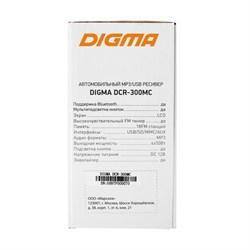 Автомагнитола Digma DCR-300MC 1DIN, 4 x 45 Вт, Bluetooth, USB, SD, AUX - фото 51390771
