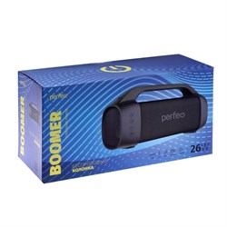 Портативная колонка Perfeo BOOMER, FM, MP3, microSD, USB, AUX, 26 Вт, 3600 мАч, черная - фото 51391146