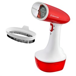 Отпариватель BRAYER BR4124, ручной, 1470 Вт, 300 мл, 20 г/мин, шнур 1.9 м, красно-белый - фото 51391221