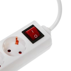 Удлинитель Luazon Lighting, 4 розетки, 5 м, 16 А, 2200 Вт, 3х1.5 мм2, с з/к, с выкл., - фото 51391329