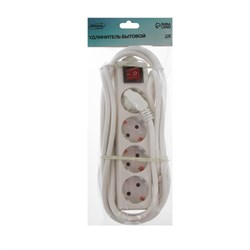 Удлинитель Luazon Lighting, 4 розетки, 5 м, 16 А, 2200 Вт, 3х1.5 мм2, с з/к, с выкл., - фото 51391330