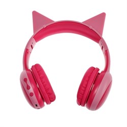 Детские наушники Perfeo KIDS, беспроводные, полноразмерные, микрофон, BT 5.0, 300 мАч, розовые - фото 51391481