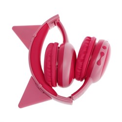 Детские наушники Perfeo KIDS, беспроводные, полноразмерные, микрофон, BT 5.0, 300 мАч, розовые - фото 51391486
