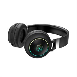 Наушники TFN Atom, беспроводные, BT 5.0, накладные, микрофон, FM, microSD, 300 мАч, подсветка, черные - фото 51391589