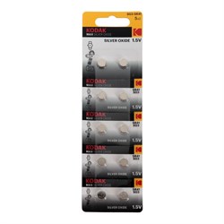 Батарейка алкалиновая Kodak MAX Silver Oxid Button Cell, SG3 (392,SR736,SR41), блистер,10 шт - фото 51392218
