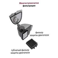 Пылесос Pioneer VC335C, циклонный, 2050Вт, 2 л, цвет чёрный-персиковый - фото 51392427