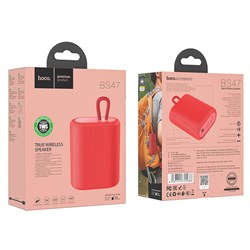 Портативная колонка Hoco BS47, 5 Вт, 1200 мАч, BT 5.0, microSD, красная - фото 51392698