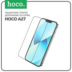 Защитное стекло Hoco A27, для iPhone 13/13 Pro, анти отпечатки, анти царапины, черная рамка - фото 51393015