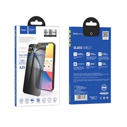 Защитное стекло Hoco A25, для iPhone 13/13 Pro, анти шпион, анти отпечатки, чёрное - фото 51393070