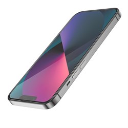 Защитное стекло Hoco G1, для iPhone 13 mini, ПЭТ слой, анти отпечатки, чёрное - фото 51393074
