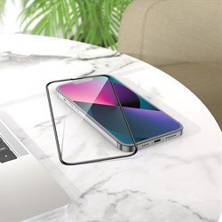 Защитное стекло Hoco G1, для iPhone 13 Pro Max, ПЭТ слой, анти отпечатки, чёрное - фото 51393097