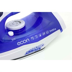 Утюг Econ ECO-BI2402, 2400Вт, керамическая подошва, 40 г/мин, 220 мл, цвет белый-синий - фото 51393574