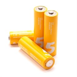 Батарейка алкалиновая Xiaomi ZMI Rainbow Zi5, AA, LR6, спайка, 4 шт, желтые - фото 51393604