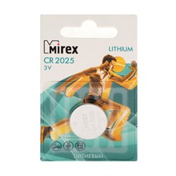 Батарейка литиевая Mirex, CR2025-1BL, 3 В, блистер, 1 шт. - фото 51394055