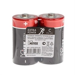 Батарейка солевая Mirex, C, R14-2S, 1.5В, спайка, 2 шт. - фото 51394071