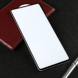 Защитное стекло Krutoff для Samsung A72, полный клей, чёрное - фото 51394195