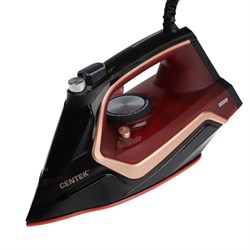 Утюг Centek CT-2313, 2600 Вт, 350 мл, керамика, капля-стоп, пар. удар, самоочистка, красный - фото 51394710