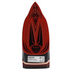 Утюг Centek CT-2313, 2600 Вт, 350 мл, керамика, капля-стоп, пар. удар, самоочистка, красный - фото 51394712