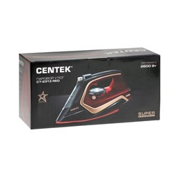 Утюг Centek CT-2313, 2600 Вт, 350 мл, керамика, капля-стоп, пар. удар, самоочистка, красный - фото 51394718