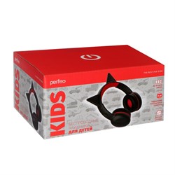 Детские наушники Perfeo KIDS, беспроводные,полноразмерные,микрофон, BT 5.0, 300 мАч, черные - фото 51395209