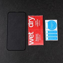 Защитное стекло mObility, для iPhone 13 Pro Max, полный клей, чёрное - фото 51396102
