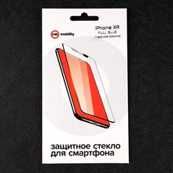 Защитное стекло mObility, для iPhone XR, полный клей, черное - фото 51396185