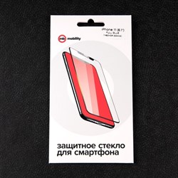 Защитное стекло mObility, для iPhone 11, полный клей, черное - фото 51396241