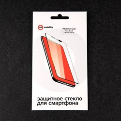 Защитное стекло mObility, для Realme C30, полный клей, черное - фото 51396374