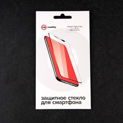 Защитное стекло mObility, для Xiaomi Poco C40, полный клей, черное - фото 51396641