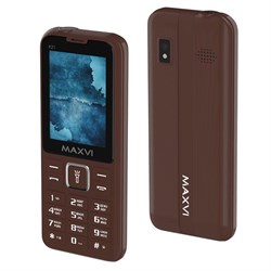 Сотовый телефон Maxvi K21, 2.4", 1.3 Мп, microSD, 2 sim, FM, фонарик, 1400 мАч, коричневый - фото 51396899