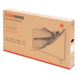 Телевизор Starwind SW-LED40BG200, 40", 1920x1080, DVB-T/T2/C/S/S2, HDMI 3, USB 2, черный - фото 51397141