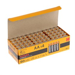 Батарейка алкалиновая Kodak Xtralife, AA, LR6-60BOX, 1.5 В, бокс, 60 шт. - фото 51397446