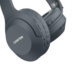Наушники Canyon CNS-CBTHS3DG, полноразмерные, микрофон, BT 5.1, 300 мАч, серые - фото 51397829