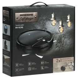 Робот-пылесос REDMOND RV-R290, 18/13 Вт, 0.25 л, сухая/влажная уборка, чёрный - фото 51397966
