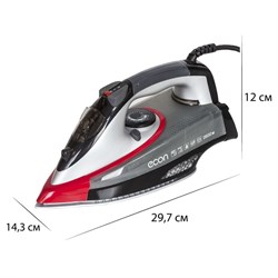 Утюг ECO-BI2601, 2600 Вт, керамическая подошва, 45 г/мин, 320 мл, цвет серый с красным - фото 51397994