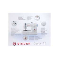 Швейная машина Singer Classic 25, 85 Вт, 19 операций, полуавтомат, белая - фото 51398736