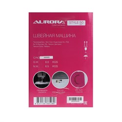 Швейная машина Aurora Style 50, 70 Вт, 12 операций, автомат, бело-красная - фото 51398798