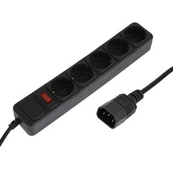Сетевой удлинитель 5bites SP5B-110U 5S, 5 розеток, 1 м, 10 А, 3х0.75 мм2, с выкл., черный - фото 51399844