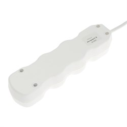 Удлинитель Luazon Lighting ECO, 3 розетки, 6 м, 10 А, 2200 Вт, ПВС 3х0.75 мм2, с з/к, белый - фото 51399940