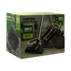 Пылесос Centek CT-2563, 2000/380 Вт, 3.5 л, мультициклон, фиолетовый - фото 51400276