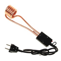 Электрокипятильник Luazon LEK 06, 1500 Вт, спираль пружина, индикатор, 28×6 см, 220 В, чёрный - фото 51400530