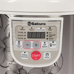 Мультиварка Sakura SA-7753W, 800 Вт, 5 л, 37 программ, с антипригарным покрытием - фото 51400641