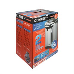 Термопот Centek CT-1084, 6 л, 800 Вт, индикация включения, серебристый - фото 51400955