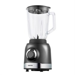Блендер Centek CT-1326, стационарный, 600Вт, 1.5 л, 5 скорости+импульс.режим, стакан, серый - фото 51401159