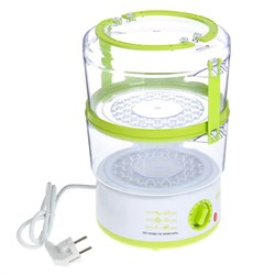 Пароварка Sakura SA-7213GR, электрическая, 500 Вт, 5 л, 2 яруса, бело-зеленый - фото 51401185