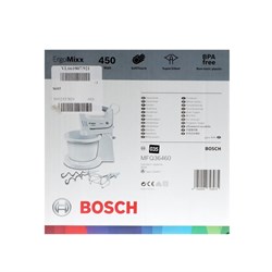 Миксер Bosch MFQ 36460, 450 Вт, 3 л, 5 скоростей, кнопка отсоединения насадок - фото 51401295
