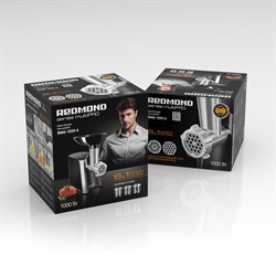 Мясорубка Redmond RMG-1223-6, 1000 Вт,  реверс, шинковки, черная - фото 51401373