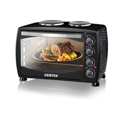 Мини - печь Centek CT-1531-42, 1600 Вт, 42 л, 2 конфорки, таймер, чёрная - фото 51401532