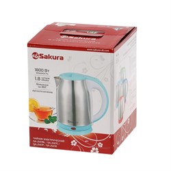 Чайник электрический Sakura SA-2147R, металл, 1.8 л, 1800 Вт, красный - фото 51401671